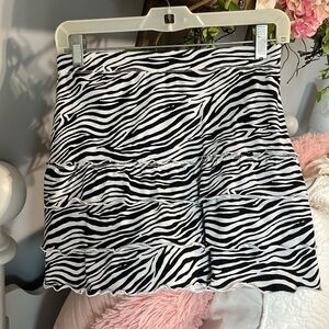 Zebra Stripe Comfy Knit Tiered Skirt